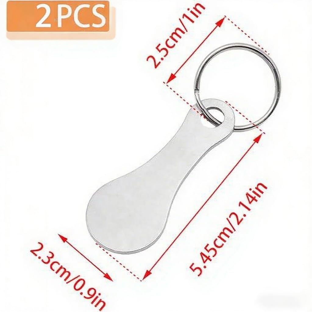 Bwnbvios Set of 2 Metal Shopping Trolley Releasers, Removable Shopping Chips for Key Chain - Image 2