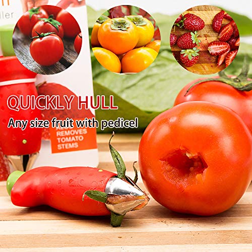 Honorall Descascador de morango Slicer Stem Remover Corer para Morangos Tomates Caqui Cereja