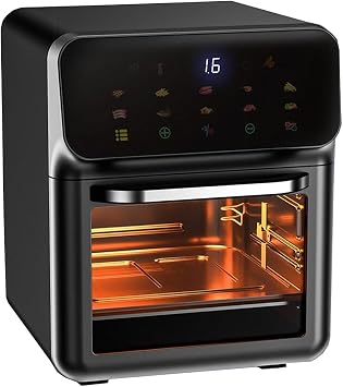 Air Fryer Oven Combo With Rotisserie, Electric Hot Air Fryers, Convection Oven, 10 Touch Screen Presets Fry, Roast, Dehydrate, Bake, 10L Family Size, Large Easy-View Window Color /Gray, Size 11