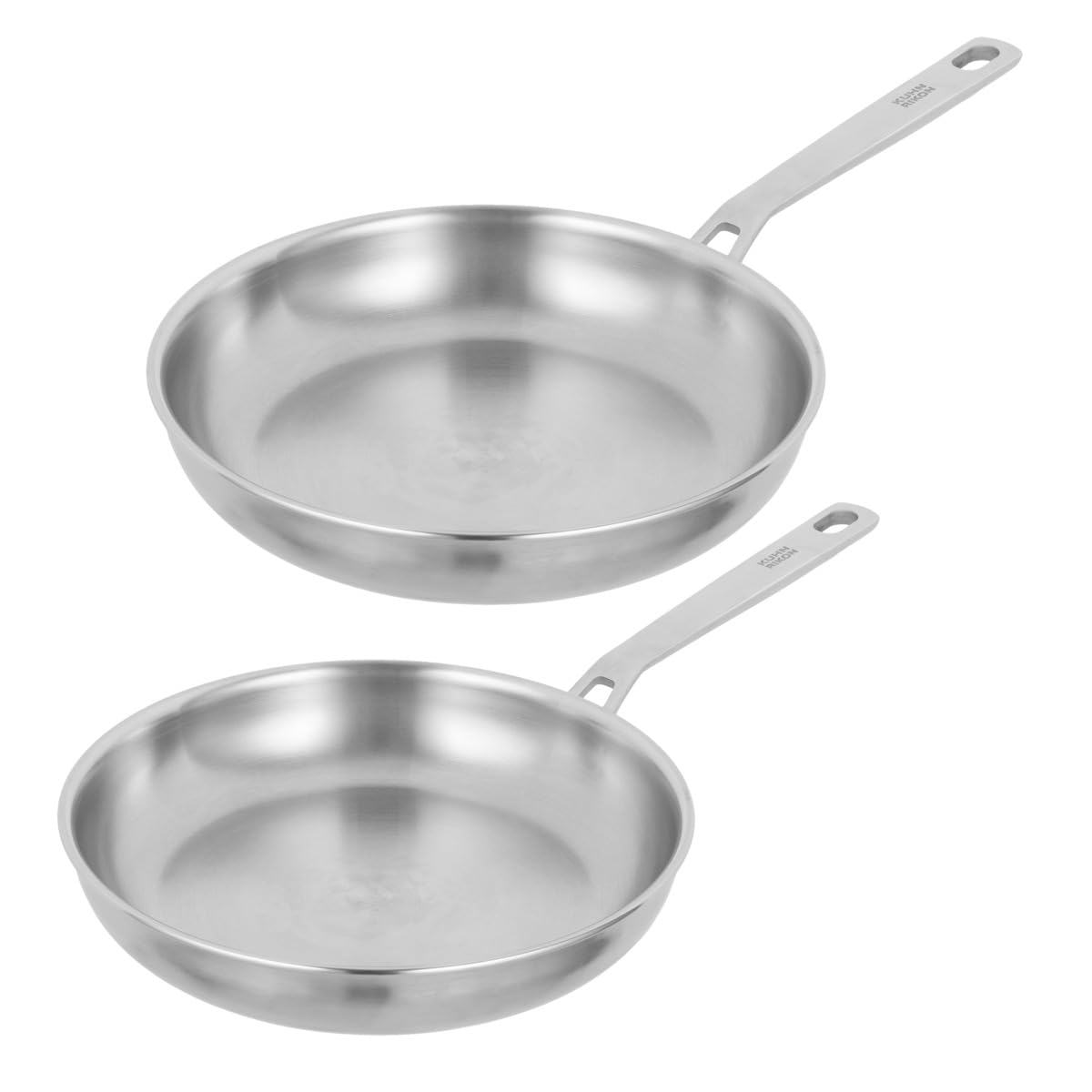 Kuhn Rikon Frying Pan, Set of 2-24cm & 28cm, 5-Ply Uncoated Stainless Steel & Aluminium, Oven & Dishwasher Safe Multi-Ply Pan with Welded Stay-Cool Handle, Induction Safe Pan - Culinary Fiveply