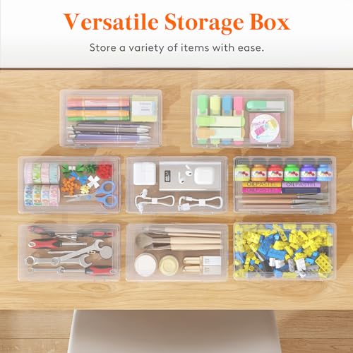 Lifewit 23207 Plastic Pencil Box With Snap-Tight Lid, Large Capacity Hard Pencil Case, Stackable Craft Organizer thumb #4