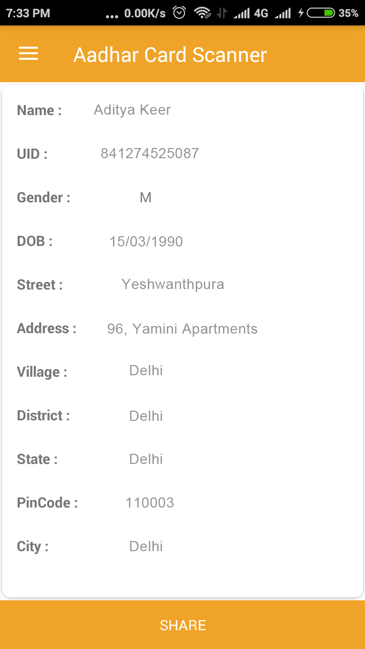 Aadhar Card Scanner App on the Amazon Appstore