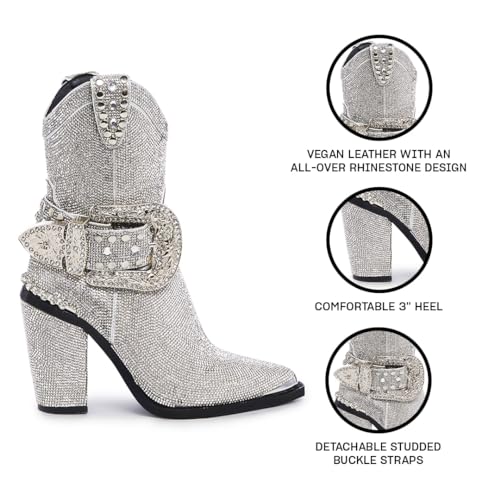 Dolls Kill Sheriff Shine Cowboy Boots by Club Exx - Rhinestone Encrusted Boots Made From Vegan Leather3