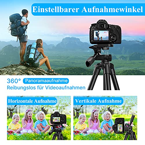 Fatorm Handy Stativ, 53 ” (135cm) Leichtes Kamera Stativ für Smartphone mit Bluetooth-Fernauslöser, Geeignet für… – Bild 6
