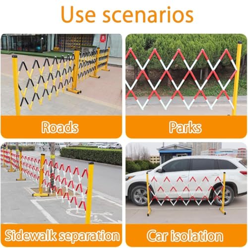 Genérico Barrera de Seguridad portátil y Extensible con Ruedas: Valla retráctil para Control de multitudes y Puerta de Tijera para gestión de tráfico, Seguridad en Eventos y protección de Obras.