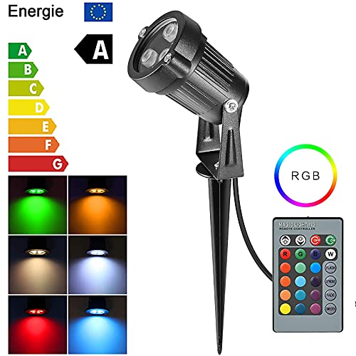 Color Changing Led Landscape Lights 6W Landscape Lighting Ip66 Waterproof Remote Control Led Garden Pathway Lights Walls Trees Outdoor Spotlights With Spike Stand, Outdoor Landscaping Lights #TOP1