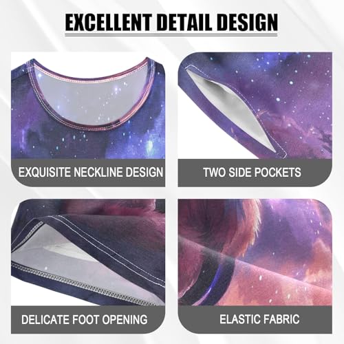 Cinematic Fox Galaxy Sky Kids Pjs Set Boys Girls Summer Short-Sleeve Sleepwear Pajamas 2PCS4