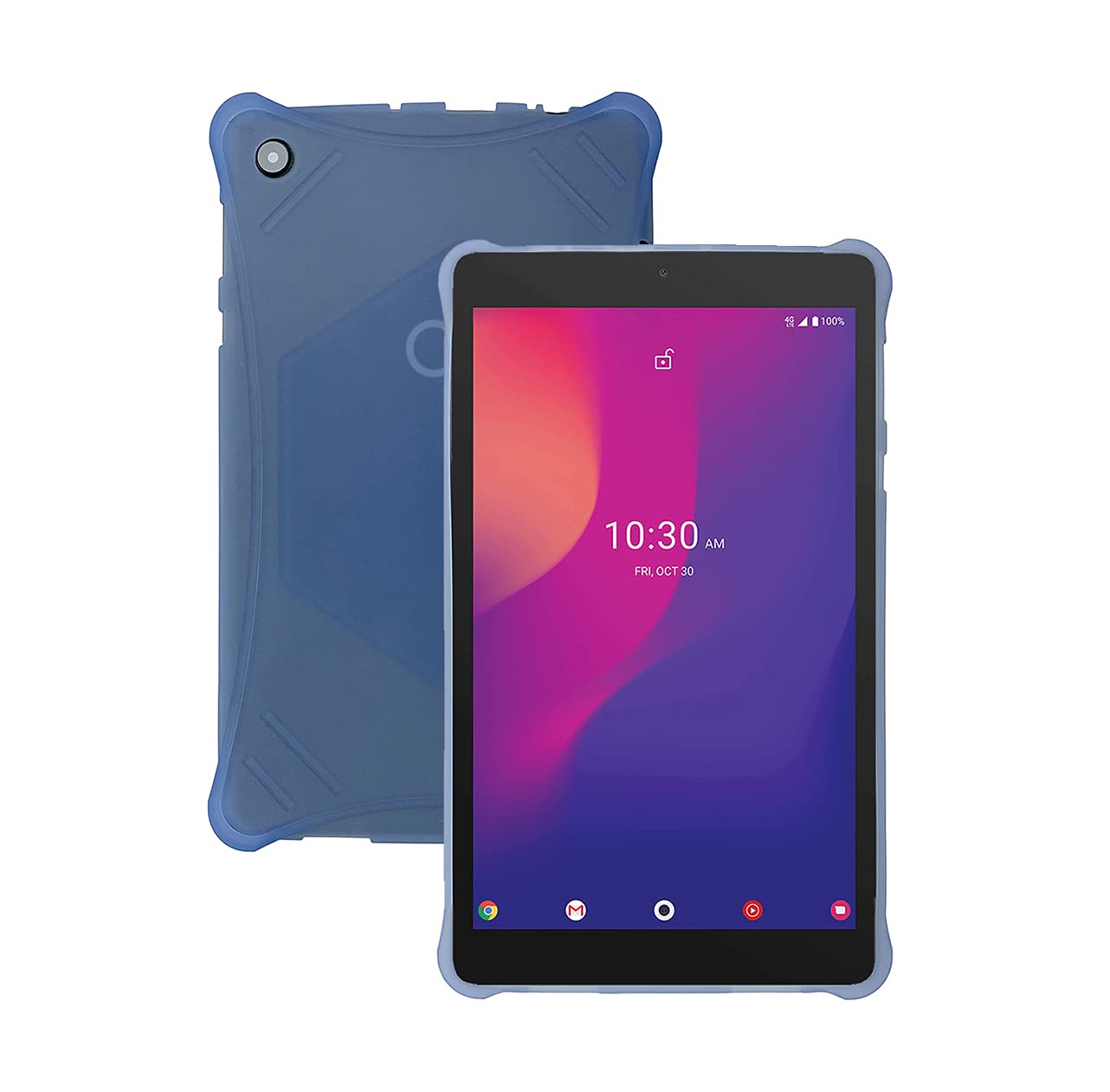 iShoppingdeals TPU Case,Semi-Transparent Protective Cover with Texture for Alcatel Joy Tab 2 (Model : 9032Z / 9032W) 2022 (Blue)