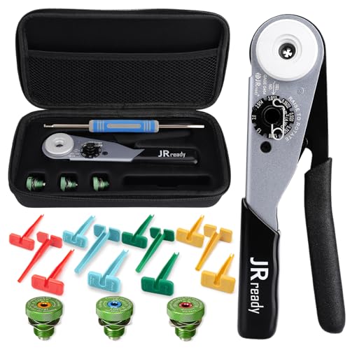 JRready ST2188 German Crimping Tool with Release Tool for DT,DTM,DTP and Amphenol AT ATP ATM Series Size 16 20 12 Solid Pin & Soc Contacts, Closed Crimping Tool with Three Positioners