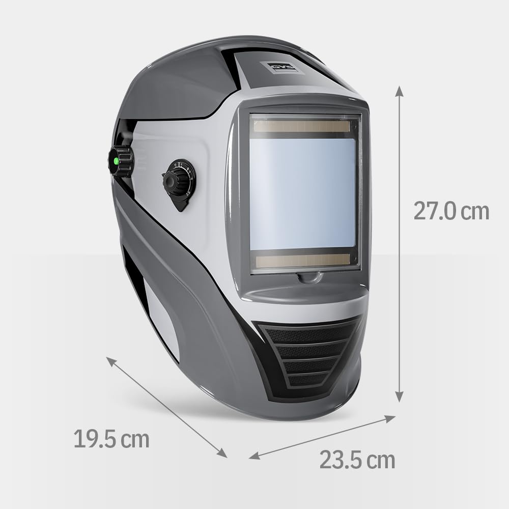 GYS, Masque de Soudage LCD SPACEVIEW 3/5-13 G AZUR True Color XXL, Teinte 3/5>13, Champ de Vision 100x93mm, Assombrissement Auto 0,08ms, Classe Optique 1/1/1/1, pour MMA, TIG, MIG/MAG & Meulage