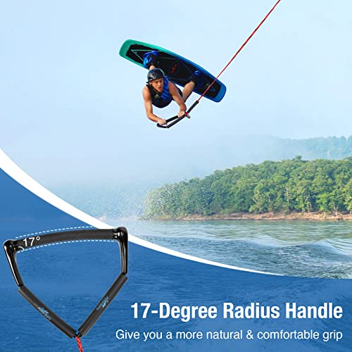 Image of Affordura Water Ski Rope, 75 FT 4-Section Wakeboard Rope with Handle
