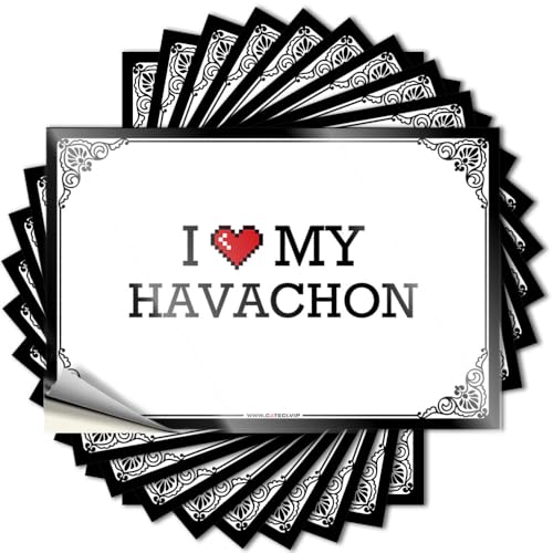 Divertida calcomanía retro para decoración de cocina, fácil de aplicar, con texto en inglés 'I Love My Havachon', cubierta fresca para despegar y pegar (8 x 12 cm)