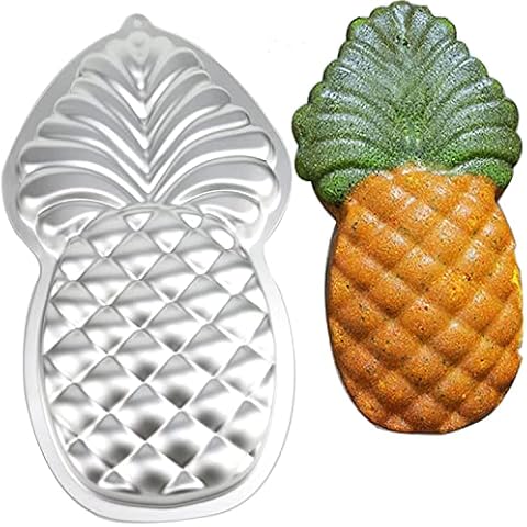 Pormasbenzer Aluminum Pineapple Shaped Fruit Cake Pan Mould Birthday Christmas Party Cake Pan Tins Decorating Baking Tool Cover