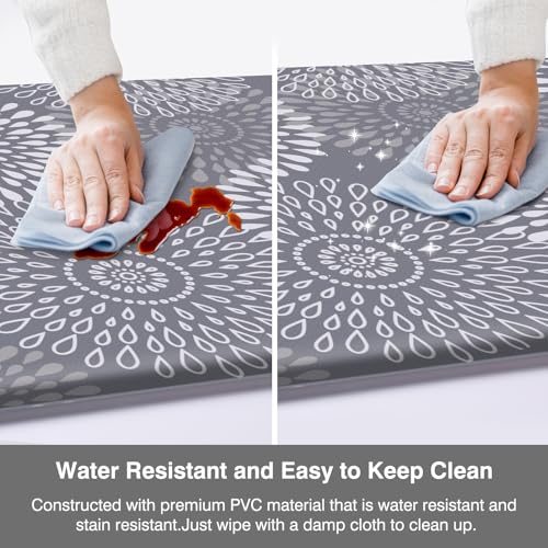 Luxstep Kitchen Mats For Floor,Cushioned Rug Anti-Fatigue Mats For Kitchen Decor Accessories,Waterproof Non-Slip Mats And Rugs Set For Office,Floor,Laundry 17.3"×30"+17.3"×47",Grey thumb #5