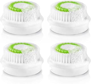 Replacement Facial Cleansing Brush Head, 4 Pack Facial Cleansing Brush Heads for Clogged Pores and Large Pores(Green)