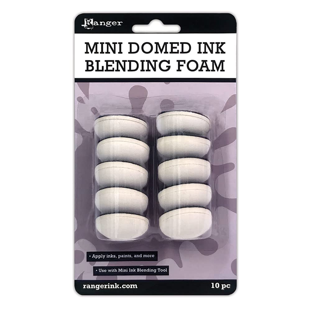 Blender Bundle- Includes One of Each: Mini Ink Blending Tool, Domed Blending Foam Set of 10 and Distress Sanding Discs Set of 10- Tim Holtz Ranger Ink