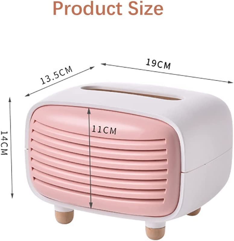 Cazuela Tissue Paper Holder Storage Box Plastic Tissue Box Living Room Bedroom Dining Table Office Coffee Table Restaurant Tissue Box Pumping Box (Pink) 4