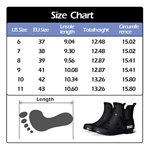 Pennysue Women's Ankle Rain Boot Waterproof Short Chelsea Booties Anti Slip 7.5/8 Cat Claw #TOP5