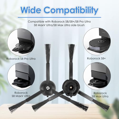 Image of (8 Pack) Side Brushes for Roborock Q Revo, Qrevo Pro, Qrevo S, Qrevo Slim, Qrevo Master, Q5 Pro, Q5 Pro+, Q5 Max+, Q7 Max, Q7 Max+, Q8 Max+, S8 Pro Ultra, S8 MaxV Ultra, S7 MaxV Ultra, S7 & E Series