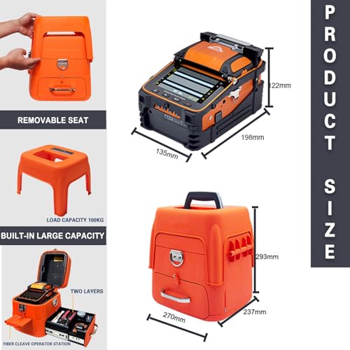 Image of AI-9 Fiber Optic Fusion Splicer - Six Motor Core Alignment - Fully Automatic FTTH Splicer - 5S Heating, 15S Splicing (7800mA)