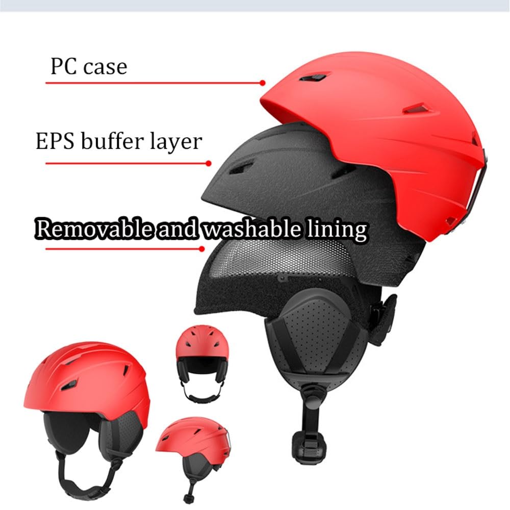 Casque de Ski Hommes Femmes Unisexe Casque de Ski Casque de Sports de Neige avec aérations EPS Core pour Le Ski Snowboard Casque de Neige pour Adultes Jeunesse