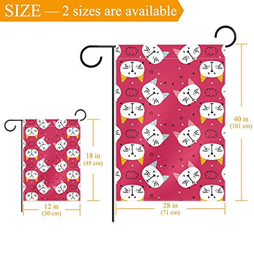 Drapeau de jardin chat mignon imprimé double face pour décoration extérieure - 3