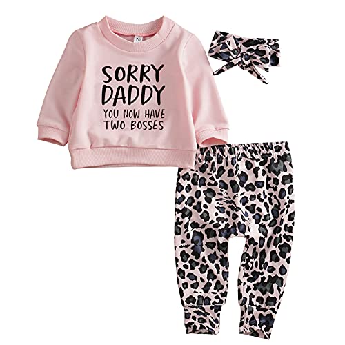 Image of Mandizy Baby Girl Clothes Set Fall 3 6 9 12 18 24 Months Long Sleeve Sweatshirt & Floral Print Pants & Headband Outfits