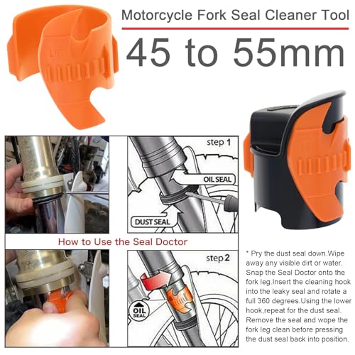 Image of Windance Pack of 3, Motorcycle Fork Seal Saver Cleaner 45mm-55mm,Front Fork Seal Clean Tool, Shock Repairing Absorber Tool (Red+Blue+Orange)