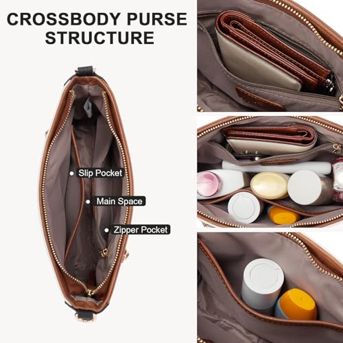 Image of BOSTANTEN Crossbody Purses for Women Medium Shoulder Bag Quilted Handbags with Zipper Pocket