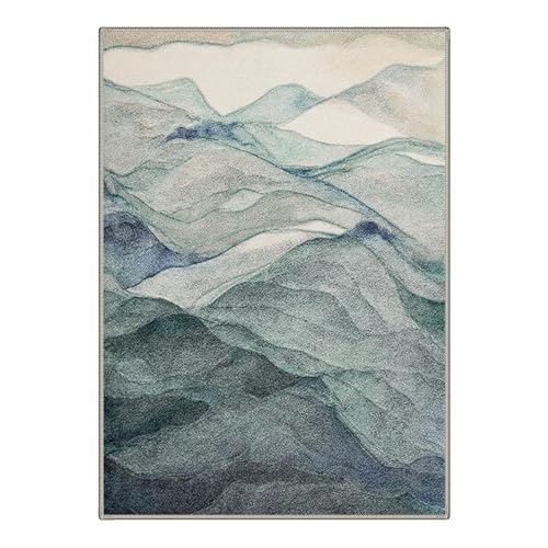 Image of BEIMO Area Rugs 8x10 for Living Room Bedroom, Modern Abstract Machine Washable Rug, Large Soft Low Pile Floor Carpet with Non Slip Backing for Dining Room, Dusty Teal