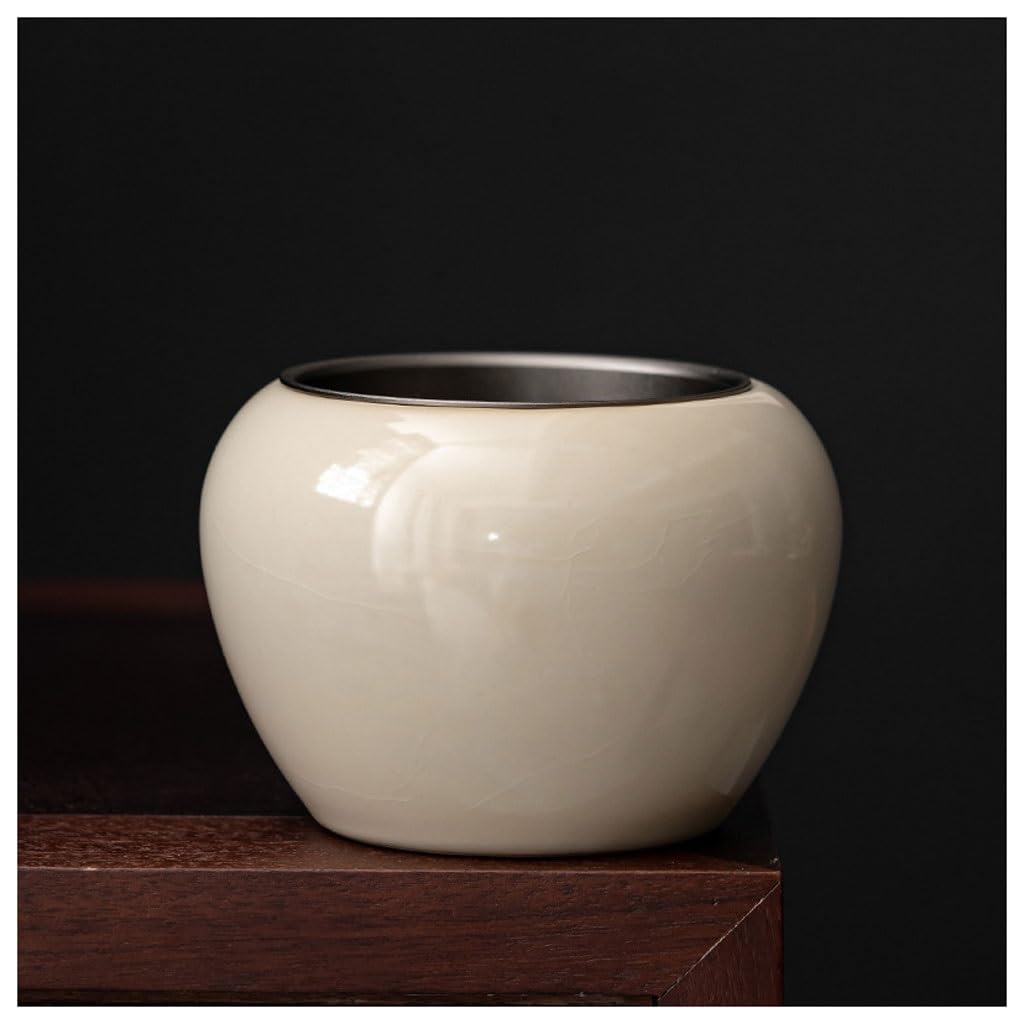 Dozownik Ziarna Z Ceramiką, Pojemnik Na Ryż, Ceramiczny Słoik Z Imbirem Słoiki Na Herbatę Prosta Ceramiczna Puszka Na Herbatę W Stylu Retro, Wiadro Na Pozostałości Herbaty Z Pokrywką, Ceremonia Herba
