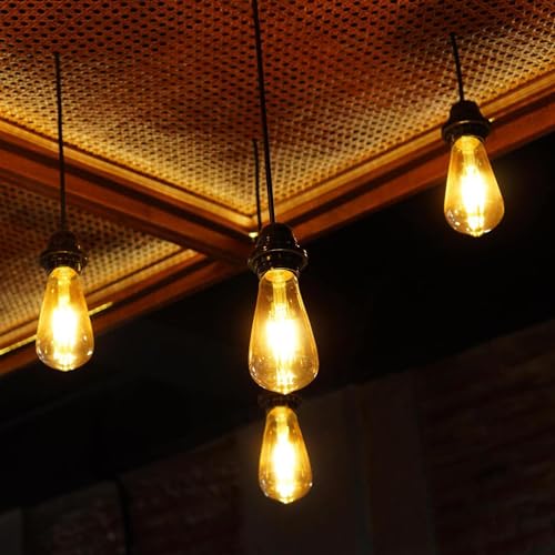 Image of Wipro Garnet 8W ST64 LED Filament Bulb | Decorative LED Bulb for Home & Office Decoration | Energy Efficient Filament Bulb comes with In-Built Surge Protection | E27 Bulb, 2700K(Warm White, Pack of 2)