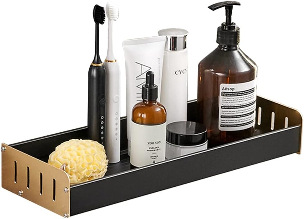 30cmum Cosmetic Rack, 30kg Load, Punch-Free, Size : 50cm(Black 50cm)