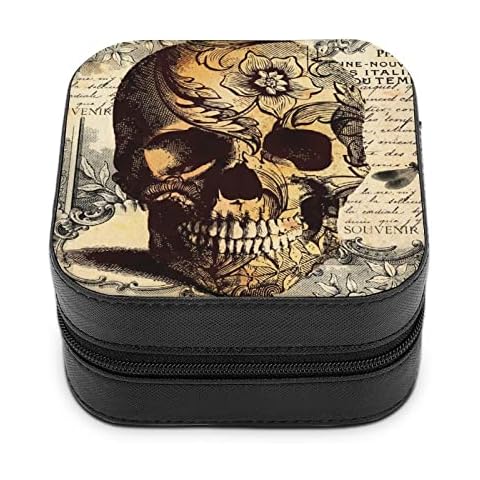 Travel Jewelry Case Retro Skull Jewelry Storage Box For Girls Women Cover