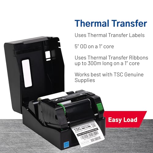 Image of TSC TE200 Desktop Thermal Label Printer for Postage, Shipping Tags, Receipts, Barcodes, Retail, Small Business, School, Home Office, and Stickers, USB Connection, 4 Inch Width