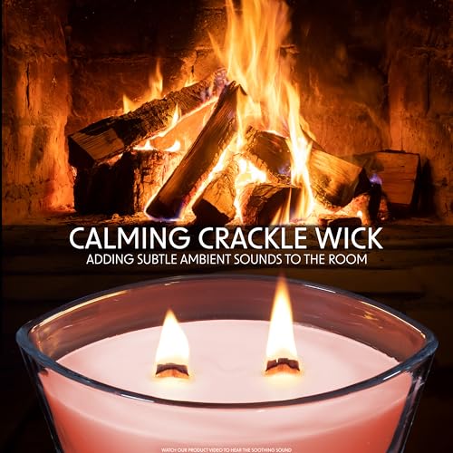 DECO EXPRESS Scented Candles, Double Wick Crackle Candles, Long 50 Hours Burn Time, Calming & Cosy Home Decor, Birthday - Image 2