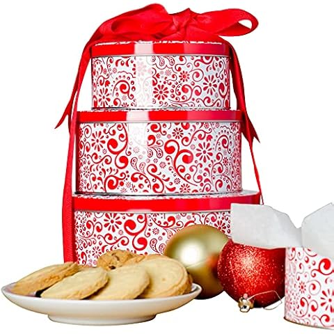 StarPack Premium Weihnachten Keksdosen 3er Set - Dekorative Keksdosen Geschenkdosen Extra Dicker Stahl Cover