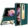 DOOTOO for Samsung Galaxy Z Fold 3 Case Luxury Leather Hybrid Plating PC with Kickstand Cover Shockproof Protective Fold…