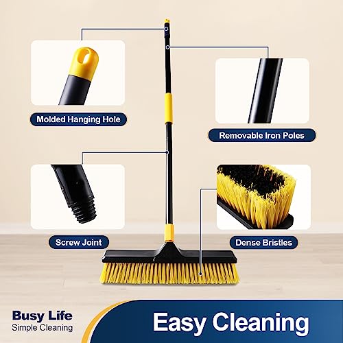 image for Yocada 18 Inch Push Broom Heavy-Duty Outdoor Commercial Broom Brush St