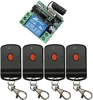 DC 12V 1CH Learning Code Wireless Remote Control Switch System teleswitch 1*Receiver 4*Transmitter Applicance Garage Door Z-Wave