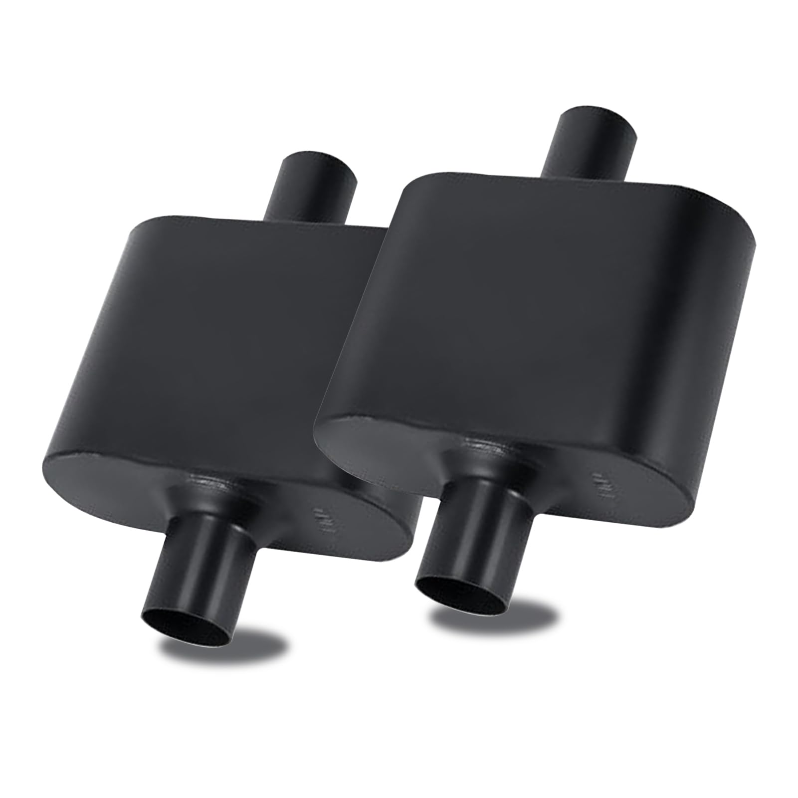 Mufflers Single Chamber 3in Universal Muffler Performance Exhaust Muffler 3 Inlet and Outlet,Aggressive Sound,Black,2pack,
