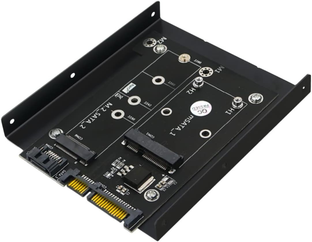 OSALADI Msata Ssd Adapter with Enclosure Supports Full-Sized Msata Ssd Installation Durable Design for Desktop Use