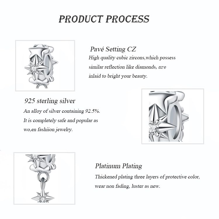 Image of ARTCHARM 925 Sterling Silver Stopper Beads Spacers Charms fits European DIY Bracelet, Personalized Gifts for Mothers Day /Birthday /Christmas