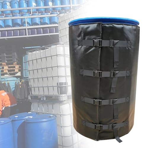 VNATWGOO Calentador De Barril IBC De 1000 L, 190X88Cm/440X110Cm Manta Calefactora, Calentador De BidóN De Aceite, con Controlador De Temperatura De 0~150℃,200L-Black