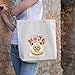 Pig Tote Bag - Pig Lover Gift - Flower Crown pig Totes -Handmade Totes - Pig Canvas Totes - Cute Pig Reusable Shopping Bag - Pig Gifts for Mom- Shoulder Bag - Grocery Bag - Handbag - Beach Bag