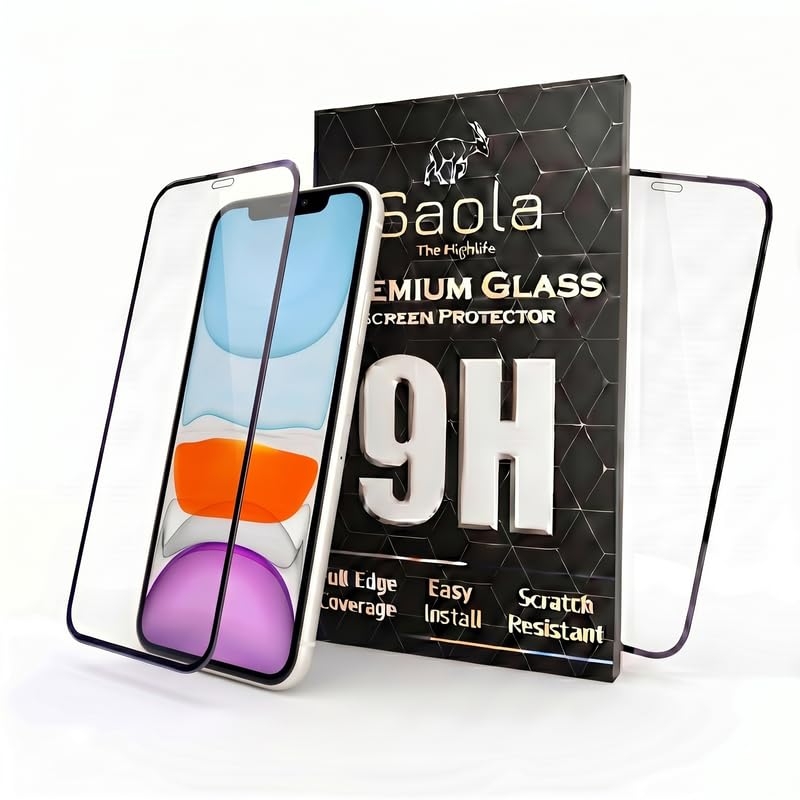 Image of Saola HD+ Oleophobic Tempered Glass For Apple Iphone 11 (PACK OF 1) with Hassle-less Installation Kit. Full screen Coverage. 6.1 inch