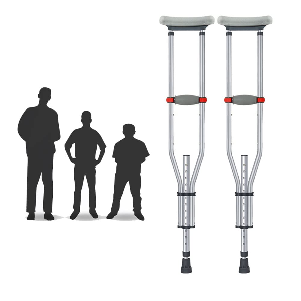 Kule dla dorosłych Aluminiowe kule przedramienne pod pachami, kule pachowe, wsporniki uchwytów pod pachami z regulacją wysokości, łożysko 150 kg, gumowe nóżki, pomoce w poruszaniu się dla osób