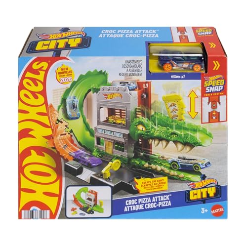 Coffret de piste HOT WHEELS Attaque du Crocodile Véhicule 164 inclus Compatible Speed Snap Dès - vue 7