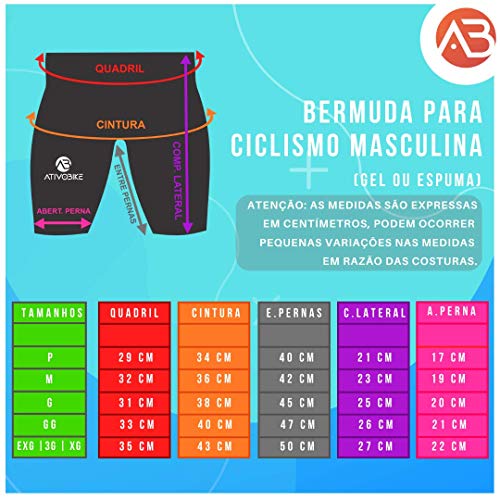 BERMUDA CICLISMO MASCULINA FORRO (PAD) GEL - PRETO M