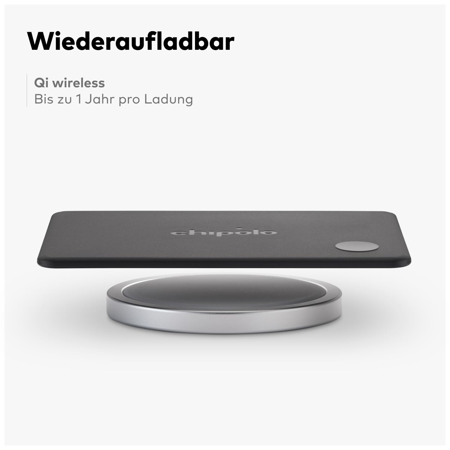 Chipolo Card - Wiederaufladbare Wallet-Tracker-Karte mit Bluetooth, kompatibel mit Apple Wo ist? oder Google Mein Gerät Finden, Ruf Dein Handy an & Außer-Reichweite-Warnungen